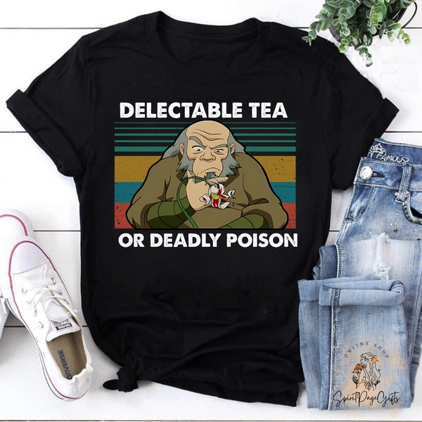 Avatar Iroh Köstlicher Tee oder Tödliches Gift Vintage Unisex T-Shirt, The Last Airbender T-Shirt, Cartoon Serie T-Shirt, Iroh Onkel Shirt