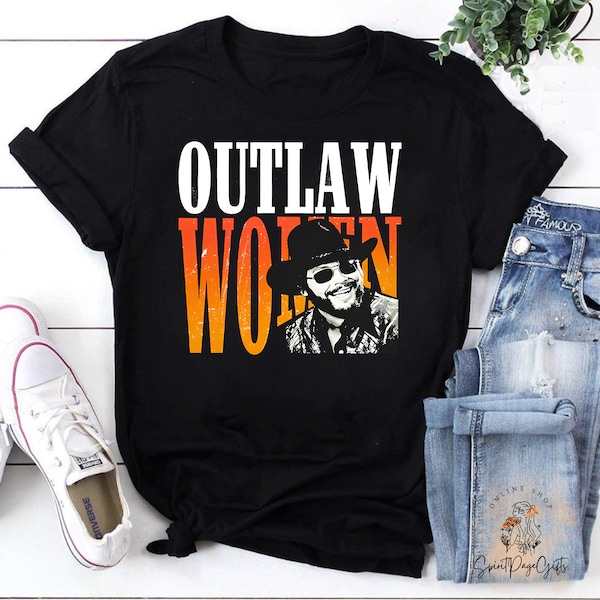 Hank Williams Jr Outlaw Unisex Vintage T-Shirt, Retro Outlaw Boho Hippie Shirt, Classic Country Music Shirt, Gift For Fan