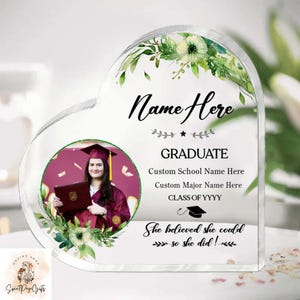Personalized Graduation Gift For Her, Graduation Photo Acrylic Plaque, Grad Gifts For Girlfriend, Daughter, Granddaughter, Graduation Plaque