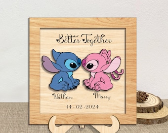 Personalized Couple Wooden Sign, Valentine&#39;s Day Gift for Her,Laser Valentine&#39;s Day Cut File, Couple Sign SVG, Anniversary Couple Gift