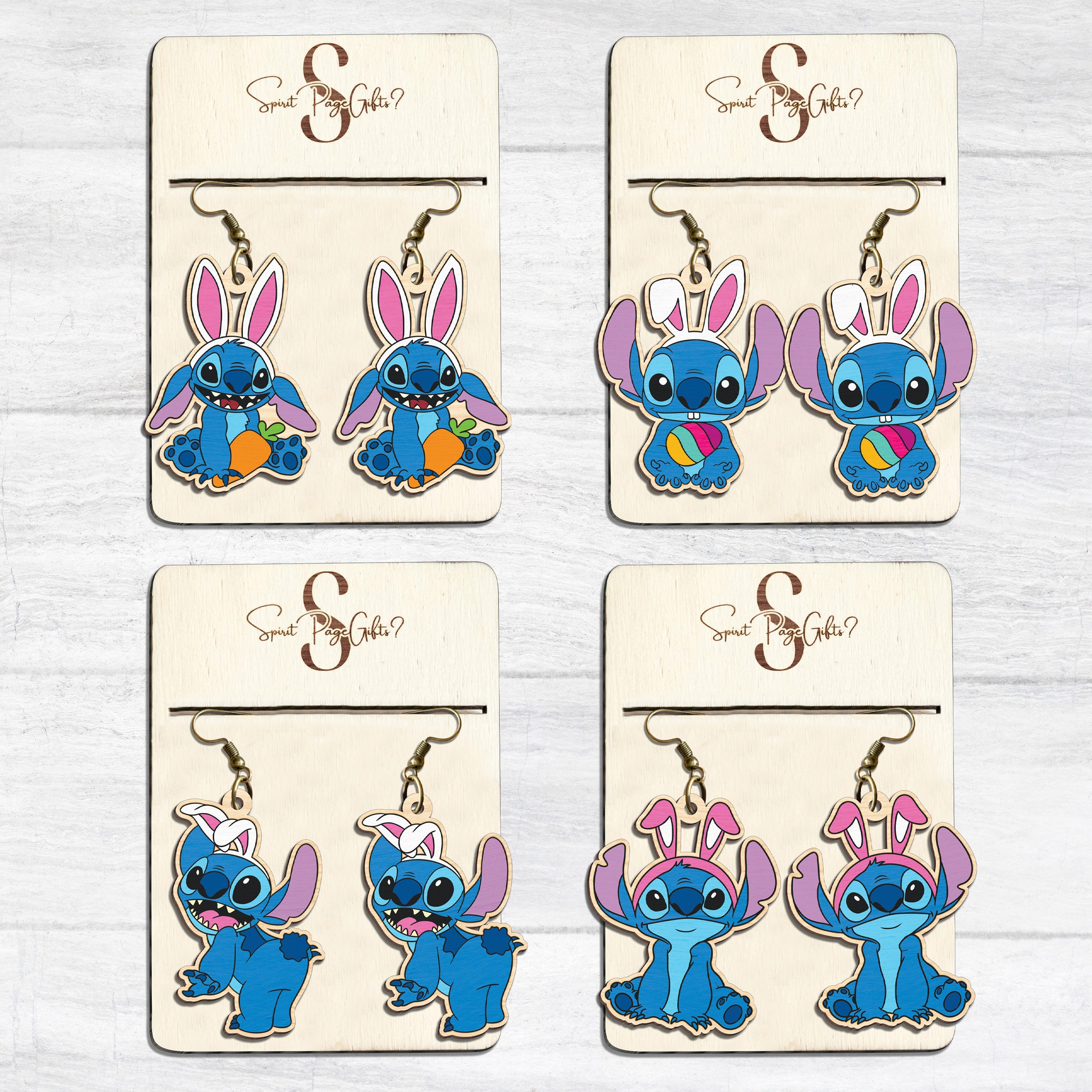 Cute Easter Day Earrings Bundle Svg , Glowforge Cartoon Earrings, Laser Cut Earrings, Cute Cartoon Blue Alien St itch