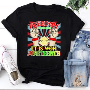 Juneteenth It Is Won Black Freedom Unisex Vintage T-Shirt, Juneteenth Shirt, Anti Racist Shirt, Black Lives Matter Shirt, Equal Rights Shirt