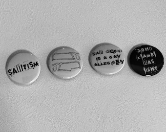 silly saw (2004) phrases pin badges (38mm)