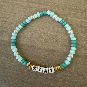 Stay | Word Bracelet | Letter Bracelet | Mental Health | Awareness | Inspirational | Motivational | Trendy | Gift | Handmade