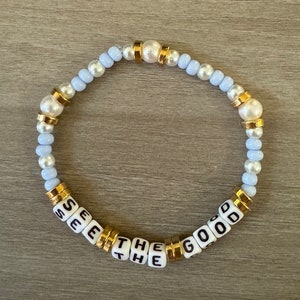 See The Good | Word Bracelet | Letter Bracelet | Mental Health | Awareness | Inspirational | Motivational | Trendy | Gift | Handmade