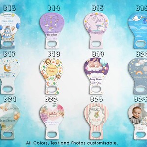 Baptism Favor, Personalized Bottle Opener, Baby Shower Magnet, 1st Birthday Magnet Favor, Hot Air Balloon Magnet image 3