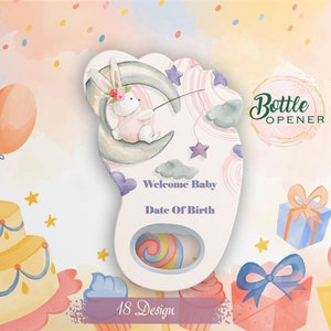 Imán personalizado del abridor de botellas de baby shower, imán de nevera abridor de botellas personalizado, bautismo, favor de primera comunión, invitado a favor de la fiesta de bodas