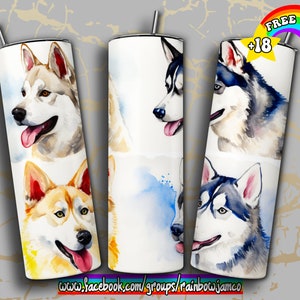 Husky Tumbler Wrap PNG Design, Dog owner Tumbler Wrap 20 oz Skinny Tumbler Sublimation Instant Digital Download