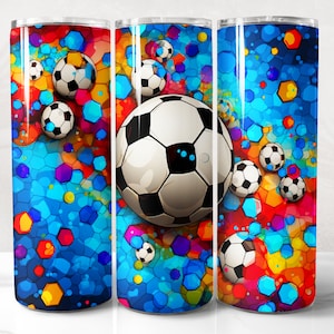Soccer Tumbler Wrap PNG Design, Soccer Tumbler Wrap 20 oz Skinny Tumbler Sublimation Instant Digital Download