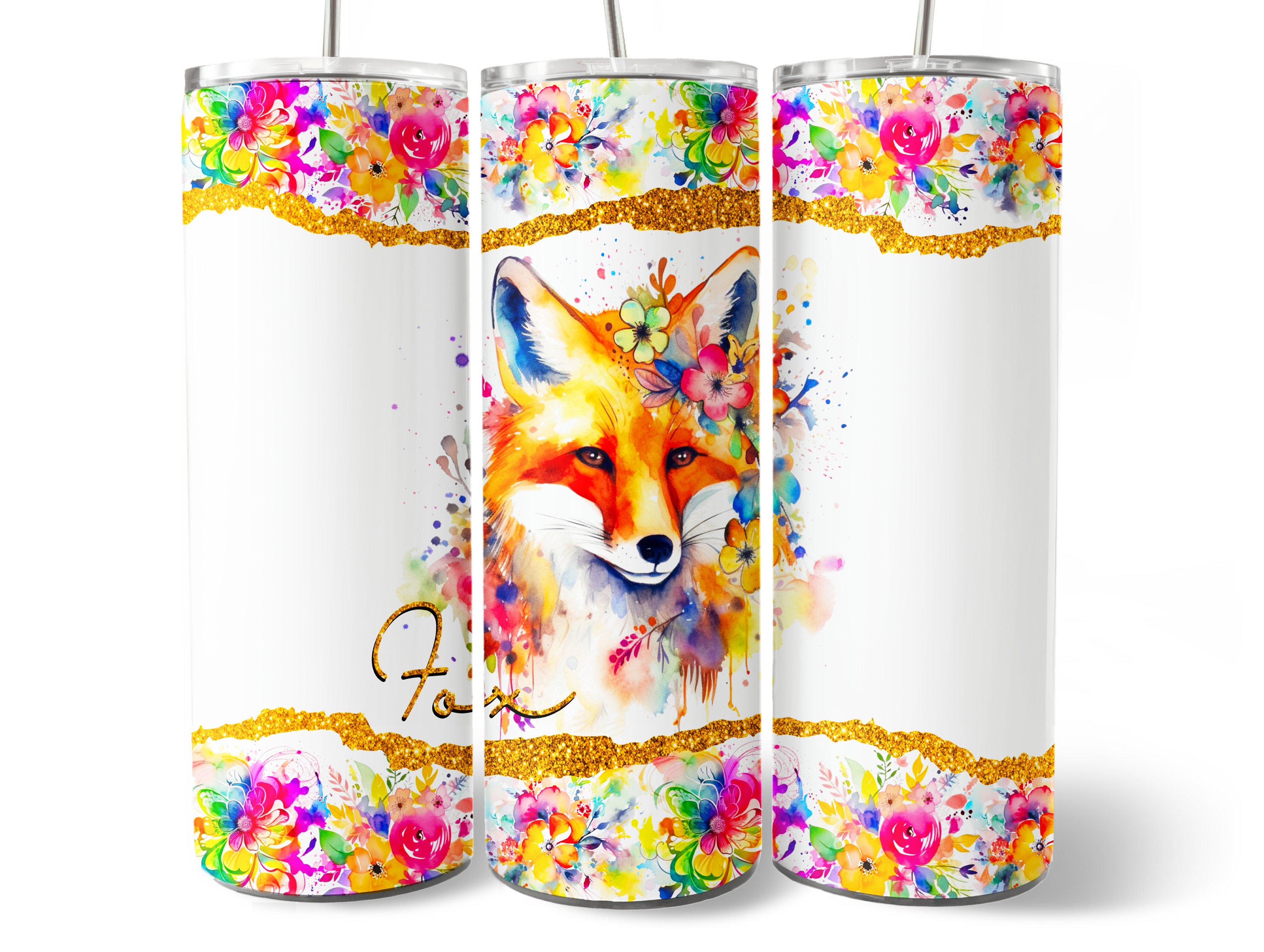 Fox Tumbler Wrap PNG Design, Fox Tumbler Wrap 20 Oz Skinny Tumbler ...
