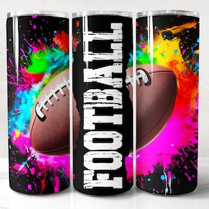 Football Tumbler Wrap PNG Design, Football Tumbler Wrap 20 oz Skinny Tumbler Sublimation Instant Digital Download