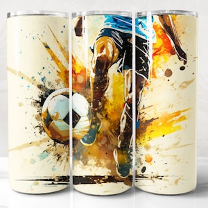 Soccer Tumbler Wrap PNG Design, Soccer Tumbler Wrap 20 oz Skinny Tumbler Sublimation Instant Digital Download