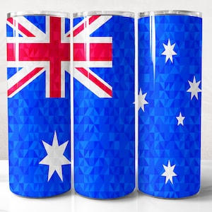 Australia Flag Tumbler Wrap PNG Design, Australian Tumbler Wrap 20 oz Skinny Tumbler Sublimation Instant Digital Download