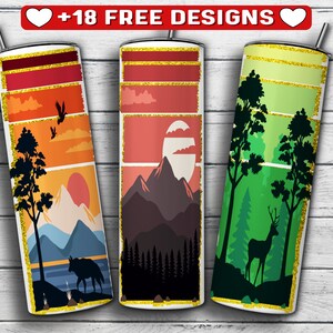 Mountain Tumbler Wrap PNG Design, Hiking Tumbler Wrap   20 oz Skinny Tumbler Sublimation Instant Digital Download