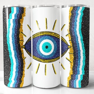 Greek Evil Eye Tumbler Wrap PNG Design, Turkish Evil Eye Tumbler Wrap   20 oz Skinny Tumbler Sublimation Instant Digital Download