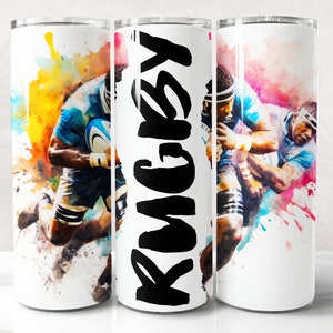 Rugby Tumbler Wrap PNG Design, Rugby Tumbler Wrap 20 oz Skinny Tumbler Sublimation Instant Digital Download