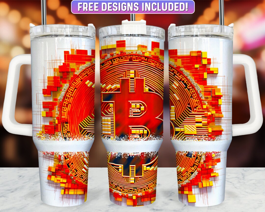 Bitcoin 40oz Tumbler Wrap PNG Design Crypto 40oz Quencher Etsy