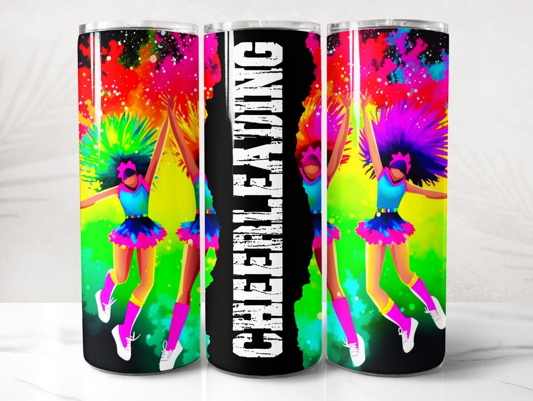 Cheerleading Tumbler Wrap PNG Design, Cheerleading Tumbler Wrap 20 Oz
