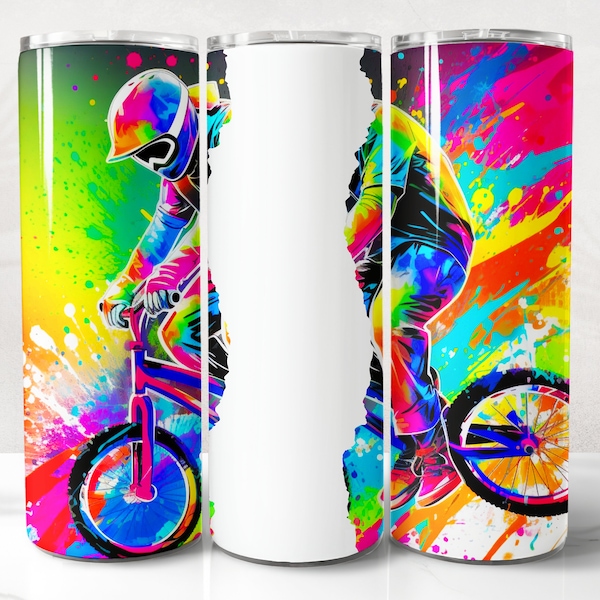 Add Your Own Text BMX Tumbler Wrap PNG Design, BMX Tumbler Wrap 20 oz Skinny Tumbler Sublimation Instant Digital Download