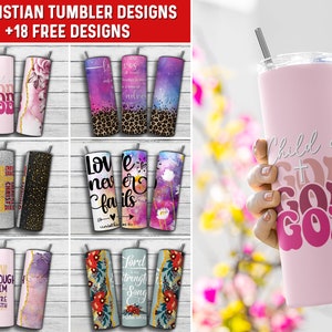 Christian Tumbler Wrap Bundle PNG Design, Bible Verse Tumbler Wrap Bundle 20 oz Skinny Tumbler Sublimation Instant Digital Download