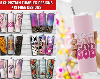 Christian Tumbler Wrap Bundle PNG Design, Bible Verse Tumbler Wrap Bundle 20 oz Skinny Tumbler Sublimation Instant Digital Download