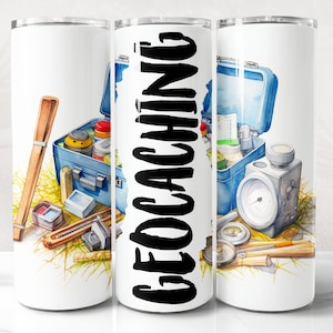 Geocaching Tumbler Wrap PNG Design, Geocaching Tumbler Wrap 20 oz Skinny Tumbler Sublimation Instant Digital Download