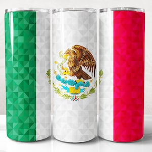 Mexique Flag Tumbler Wrap PNG Design, Mexican Tumbler Wrap 20 oz Skinny Tumbler Sublimation Téléchargement numérique instantané
