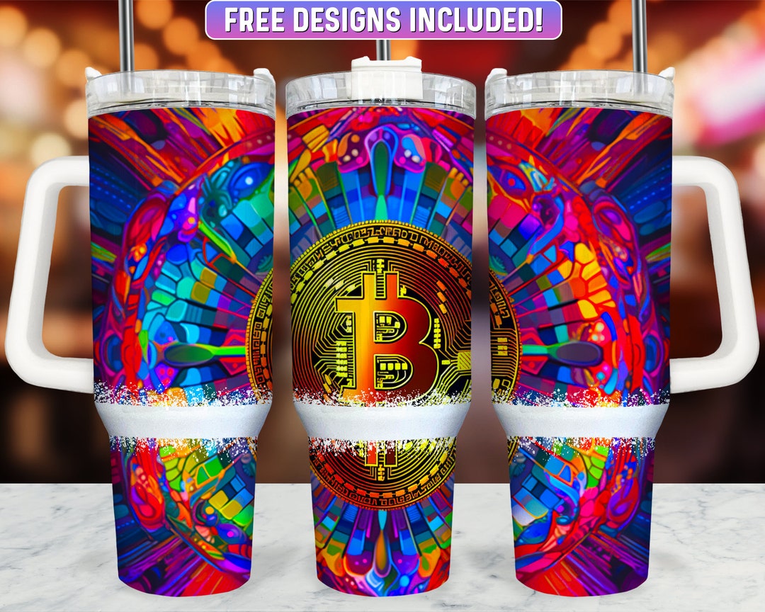 Bitcoin 40oz Tumbler Wrap PNG Design Crypto 40oz Quencher Etsy