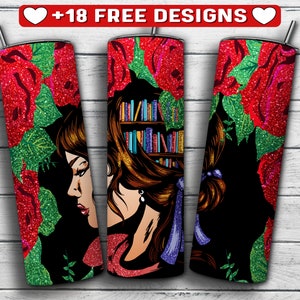 Reading Tumbler Wrap PNG Design, Book Tumbler Wrap   20 oz Skinny Tumbler Sublimation Instant Digital Download
