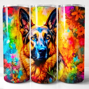 German Shepherd Tumbler Wrap PNG Design, Dog owner Tumbler Wrap 20 oz Skinny Tumbler Sublimation Instant Digital Download