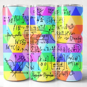 Matematyka Tumbler Wrap PNG Design, Matematyka Nauczyciel Tumbler Wrap, 20 oz Skinny Tumbler Sublimacja, Natychmiastowe pobranie