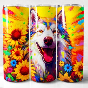 Husky Tumbler Wrap PNG Design, Dog owner Tumbler Wrap 20 oz Skinny Tumbler Sublimation Instant Digital Download