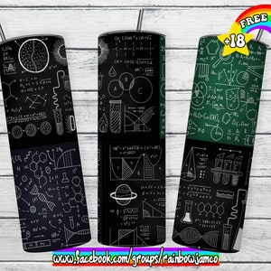 Science Tumbler Wrap PNG Design, Science Teacher Formula Tumbler Wrap, 20 oz Skinny Tumbler Sublimation, Instant Digital Download
