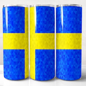 Sweden Flag Tumbler Wrap PNG Design, Sweden Tumbler Wrap 20 oz Skinny Tumbler Sublimation Instant Digital Download
