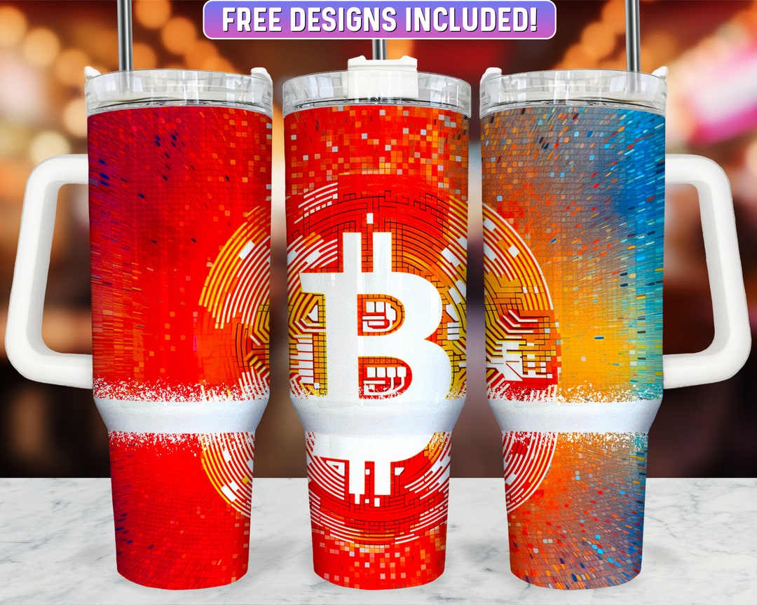 Bitcoin 40oz Tumbler Wrap PNG Design Crypto 40oz Quencher Etsy