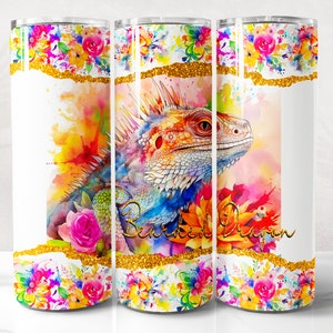 Bearded Dragon Tumbler Wrap PNG Design, Bearded Dragon Tumbler Wrap 20 oz Skinny Tumbler Sublimation Instant Digital Download