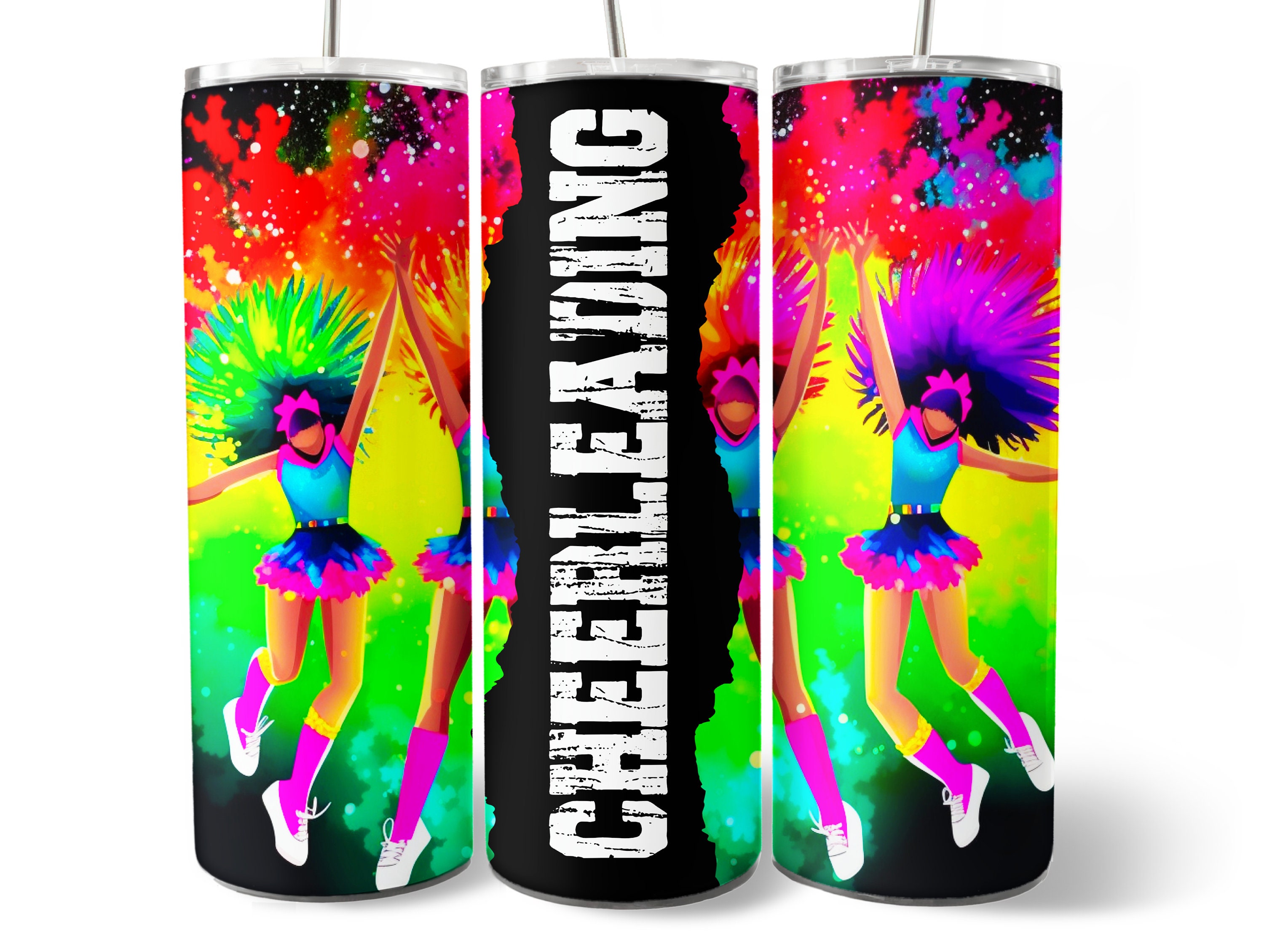 Cheerleading Tumbler Wrap PNG Design Cheerleading Tumbler Etsy