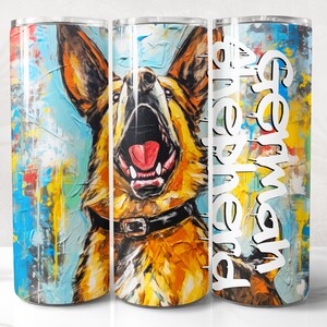 German Shepherd Tumbler Wrap PNG Design, Dog owner Tumbler Wrap 20 oz Skinny Tumbler Sublimation Instant Digital Download