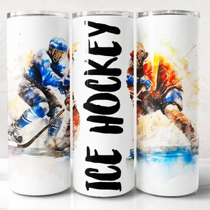 Ice Hockey Tumbler Wrap PNG Design, Ice Hockey Tumbler Wrap 20 oz Skinny Tumbler Sublimation Instant Digital Download