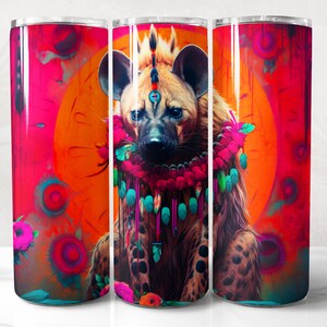 Hyena Tumbler Wrap PNG Design, Hyena Tumbler Wrap 20 oz Skinny Tumbler Sublimation Instant Digital Download