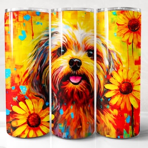Shih Tzu Tumbler Wrap PNG Design, Dono de cachorro Tumbler Wrap 20 oz Skinny Tumbler Sublimação Download digital instantâneo