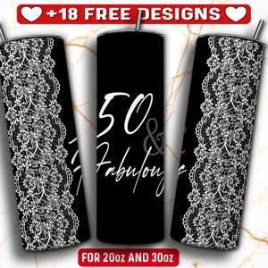 50th Birthday Tumbler Wrap PNG Design, 50 Birthday Tumbler Wrap, 20 oz Skinny Tumbler Sublimation, Instant Digital Download