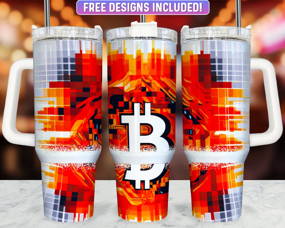 Bitcoin 40oz Tumbler Wrap PNG Design Crypto 40oz Quencher Etsy