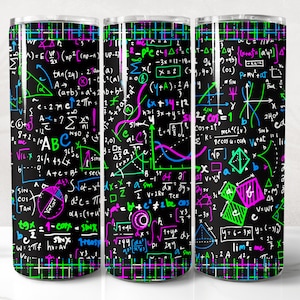 Matematyka Tumbler Wrap PNG Design, Science Tumbler Wrap, 20 oz Skinny Tumbler Sublimacja, Natychmiastowe pobranie