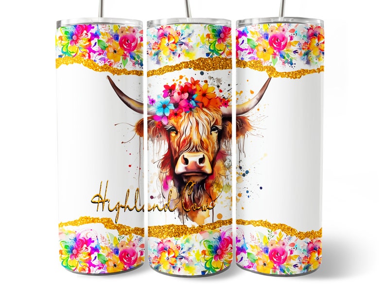 Highland Cow Tumbler Wrap PNG Design Highland Cow Tumbler - Etsy