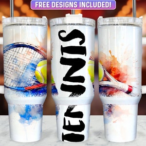 Tennis 40oz Tumbler Wrap PNG Design, Tennis 40oz Quencher Tumbler Sublimation Wrap, 40 oz Tumbler PNG, Instant Download