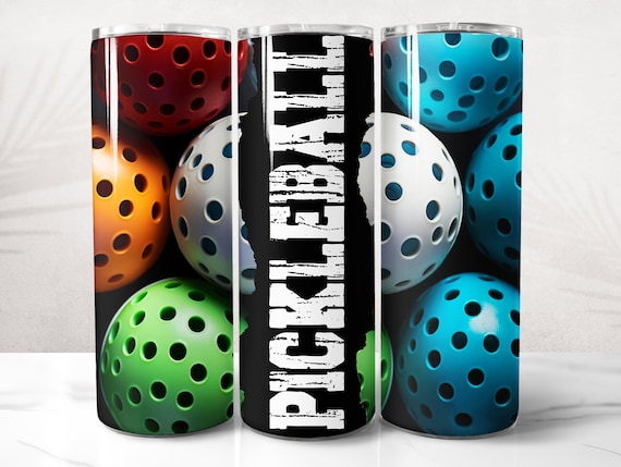 Pickleball Tumbler Wrap PNG Design, Pickleball Tumbler Wrap 20 oz Skinny Tumbler Sublimation Instant Digital Download