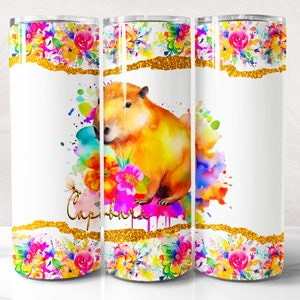 Capybara Tumbler Wrap PNG Design, Capybara Tumbler Wrap 20 oz Skinny Tumbler Sublimation Instant Digital Download