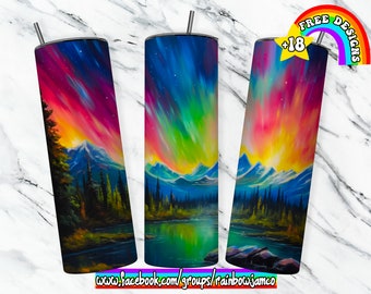 Berg Tumbler Wrap PNG Design, Berge Tumbler Wrap, 20 oz Skinny Tumbler Sublimation, sofortiger digitaler Download