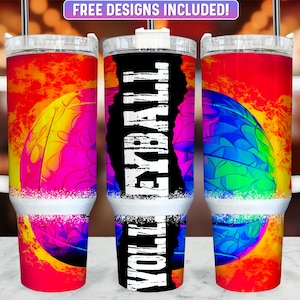 Volleyball 40oz Tumbler Wrap PNG Design, Volleyball 40oz Quencher Tumbler Sublimation Wrap, 40 oz Tumbler PNG, Instant Download